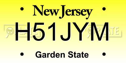 H51JYM New Jersey License Plate