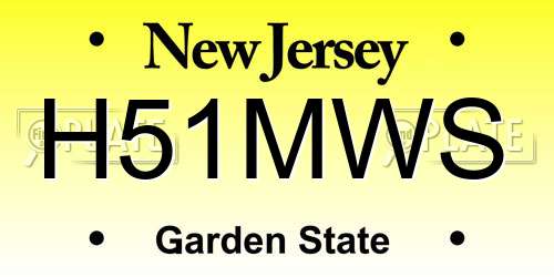 H51MWS New Jersey License Plate
