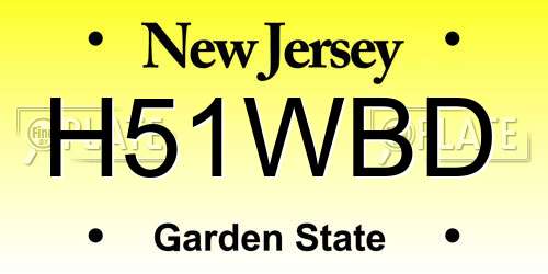 H51WBD New Jersey License Plate