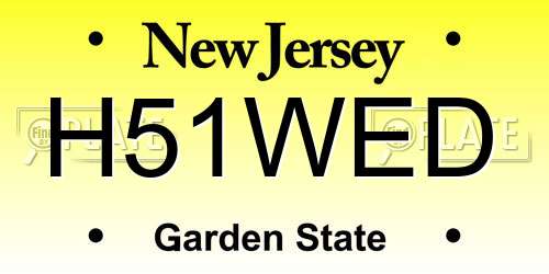 H51WED New Jersey License Plate