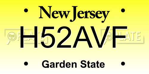 H52AVF New Jersey License Plate