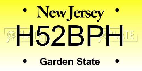 H52BPH New Jersey License Plate
