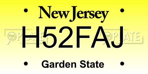 H52FAJ New Jersey License Plate