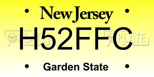 H52FFC New Jersey License Plate