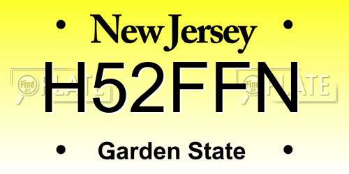 H52FFN New Jersey License Plate