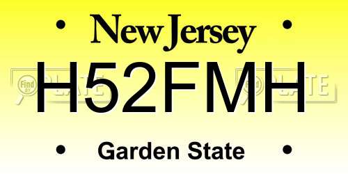 H52FMH New Jersey License Plate