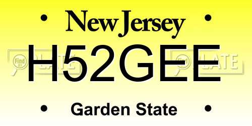 H52GEE New Jersey License Plate