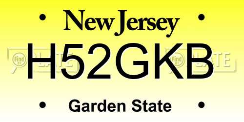 H52GKB New Jersey License Plate