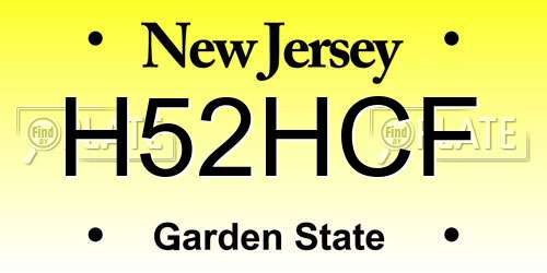 H52HCF New Jersey License Plate