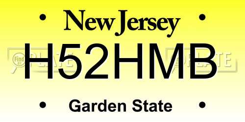 H52HMB New Jersey License Plate