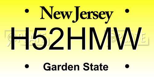 H52HMW New Jersey License Plate