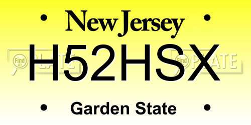 H52HSX New Jersey License Plate