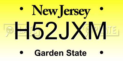 H52JXM New Jersey License Plate