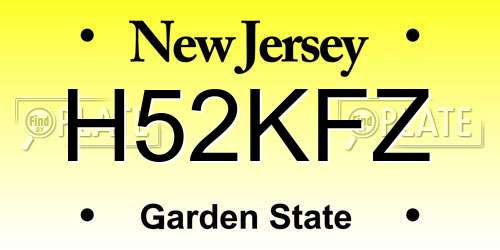 H52KFZ New Jersey License Plate