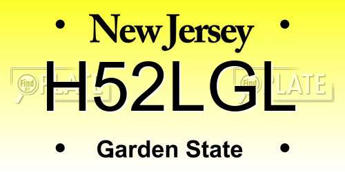 H52LGL New Jersey License Plate