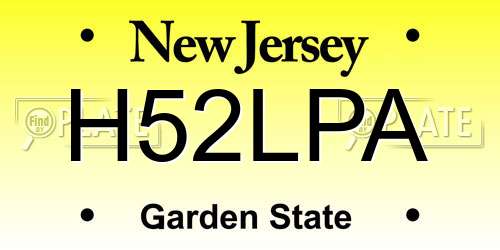H52LPA New Jersey License Plate