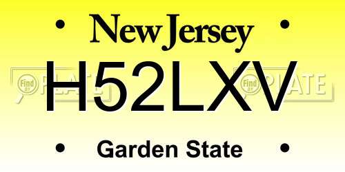 H52LXV New Jersey License Plate