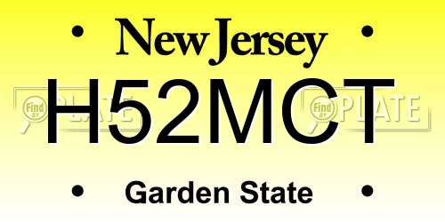 H52MCT New Jersey License Plate
