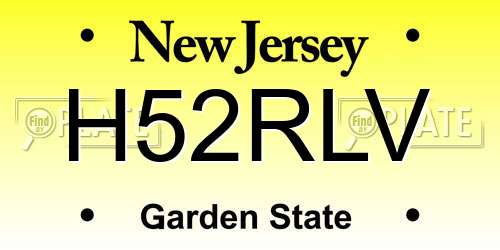 H52RLV New Jersey License Plate