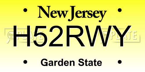 H52RWY New Jersey License Plate
