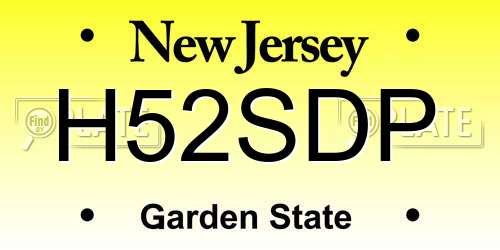 H52SDP New Jersey License Plate