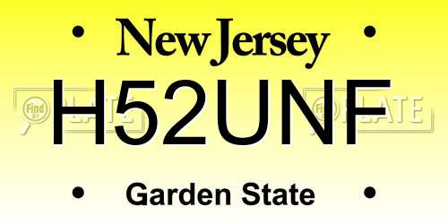 H52UNF New Jersey License Plate