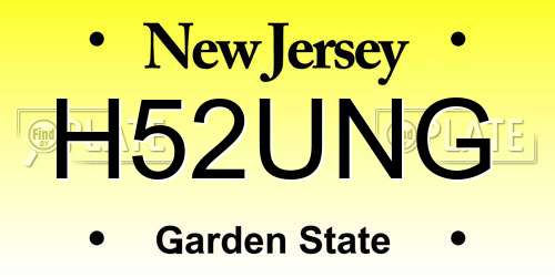 H52UNG New Jersey License Plate