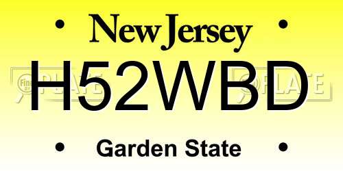 H52WBD New Jersey License Plate