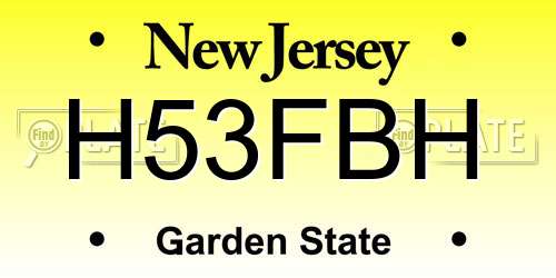 H53FBH New Jersey License Plate