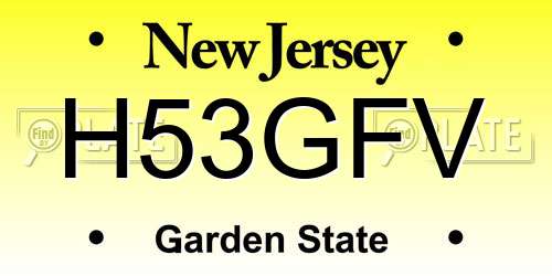 H53GFV New Jersey License Plate