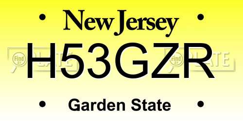 H53GZR New Jersey License Plate