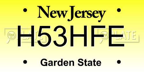 H53HFE New Jersey License Plate