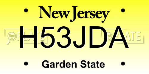 H53JDA New Jersey License Plate