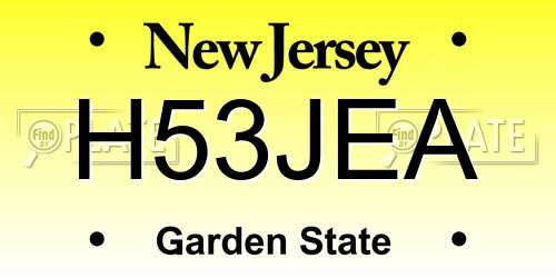 H53JEA New Jersey License Plate