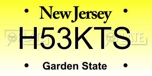 H53KTS New Jersey License Plate