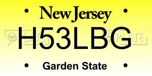 H53LBG New Jersey License Plate