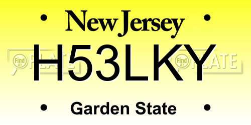 H53LKY New Jersey License Plate
