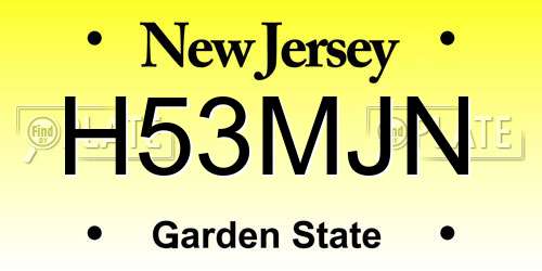 H53MJN New Jersey License Plate