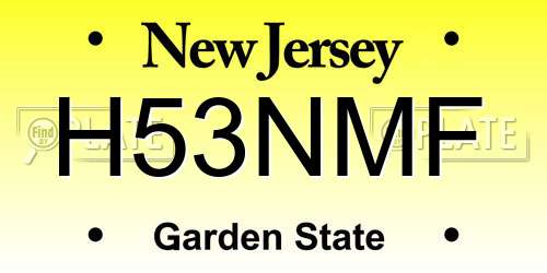 H53NMF New Jersey License Plate