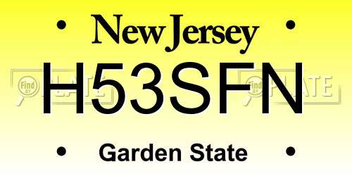H53SFN New Jersey License Plate