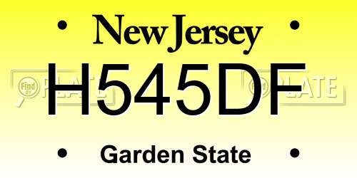 H545DF New Jersey License Plate