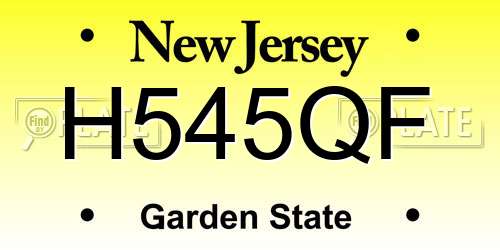 H545QF New Jersey License Plate