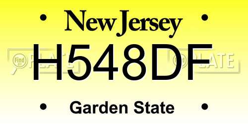 H548DF New Jersey License Plate