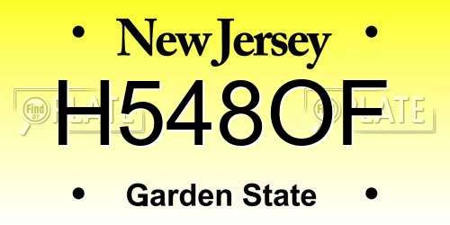 H548OF New Jersey License Plate