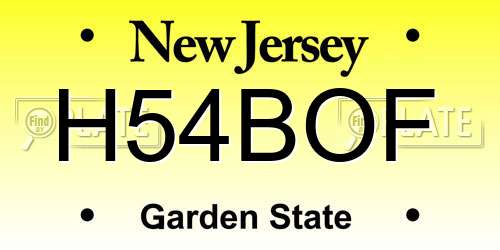H54BOF New Jersey License Plate