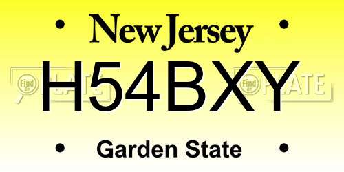 H54BXY New Jersey License Plate