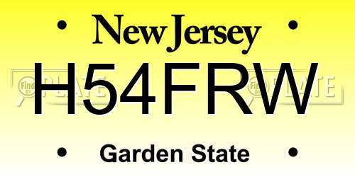 H54FRW New Jersey License Plate