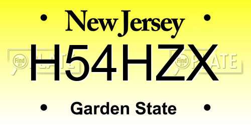 H54HZX New Jersey License Plate