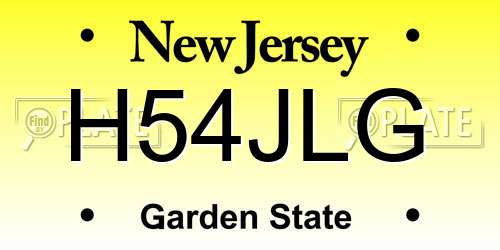 H54JLG New Jersey License Plate