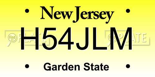 H54JLM New Jersey License Plate